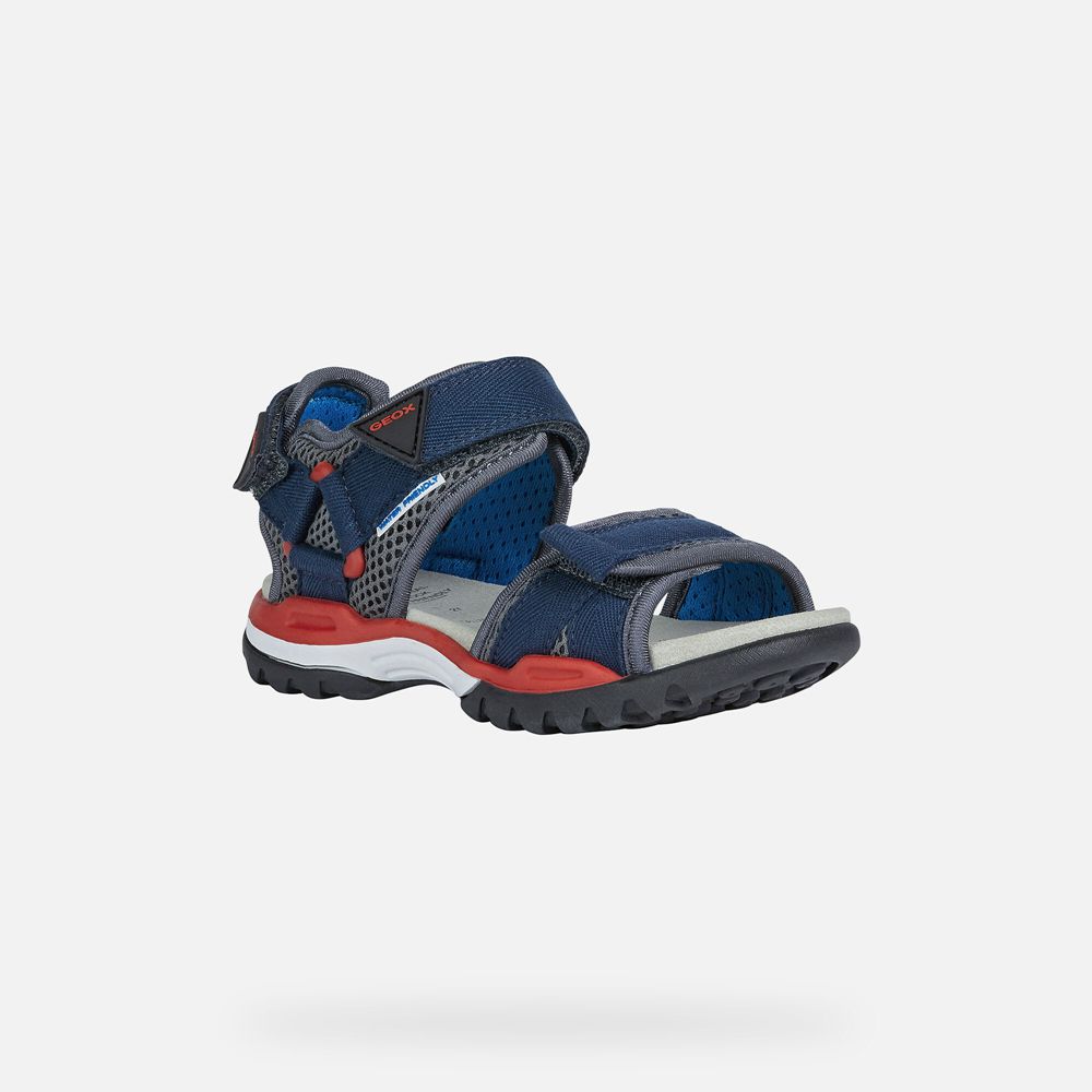 Geox Sandals Navy/Red Borealis - Geox Boys Shoes - AYRVJN710